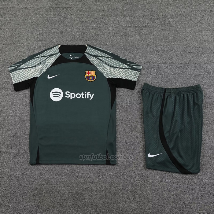 Chandal del Barcelona Manga Corta 2023-2024 Verde - Pantalon Corto